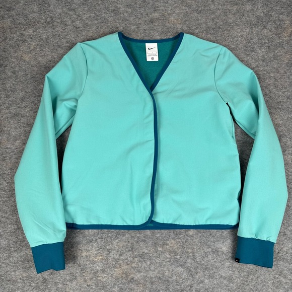 Nike Jackets & Blazers - Nike V-Neck Running Jacket Snaps Lightweight Blue DH2083-367 Womens Small S